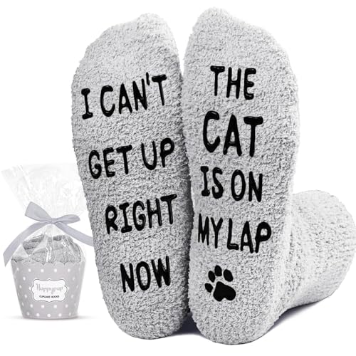 Moguri Flauschige Katzen Socken - Lustige Geschenke für Katzenliebhaber, Rutschfeste Coral Fleece Socken für Damen, Warme Winter, Grau (1 Stück) Moguri Flauschige Katzen Socken - Lustige Geschenke für Katzenliebhaber, Rutschfeste Coral Fleece Socken für Damen, Warme Winter, Grau (1 Stück) von Moguri