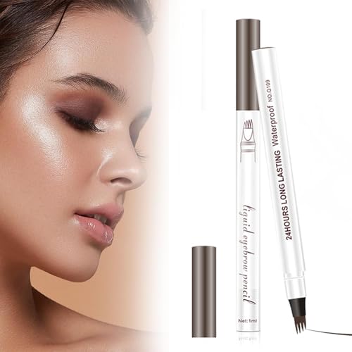 Moguri 2 Stück Microblading Augenbrauenstift Wasserfest, 4-Spitzen Augenbrauenstift für Härchenzeichnung, Augenbrauenfarbe, Eyebrow Pencil für Natürliches Make-up von Moguri