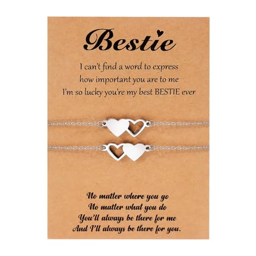 Moguri 2 Stück Mutter Tochter Armband Schwester Armband Geschenk für Mutter Tochter Schwester Herz aus 316L Edelstahl Geburtstagsgeschenke,Freundschafts Bestie Armband von Moguri