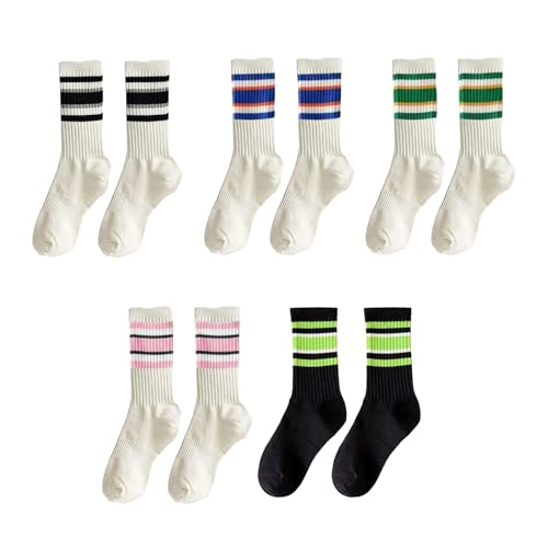 Moguri 5 Paar Tennissocken, Fitness Sport Laufsocken, atmungsaktive Baumwoll-Sneaker-Socken, rutschfeste Basketball-Socken für Fitness, Tennis, Joggen, Laufen, Alltag von Moguri