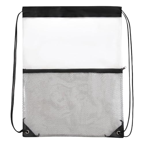 Moguri Transparente Tasche Festival Bag durchsichtig Netztasche mit Reißverschluss für Veranstaltungen Stadion Turnbeutel mit Kordelzug Rucksack Wasserdicht Sportbeutel von Moguri