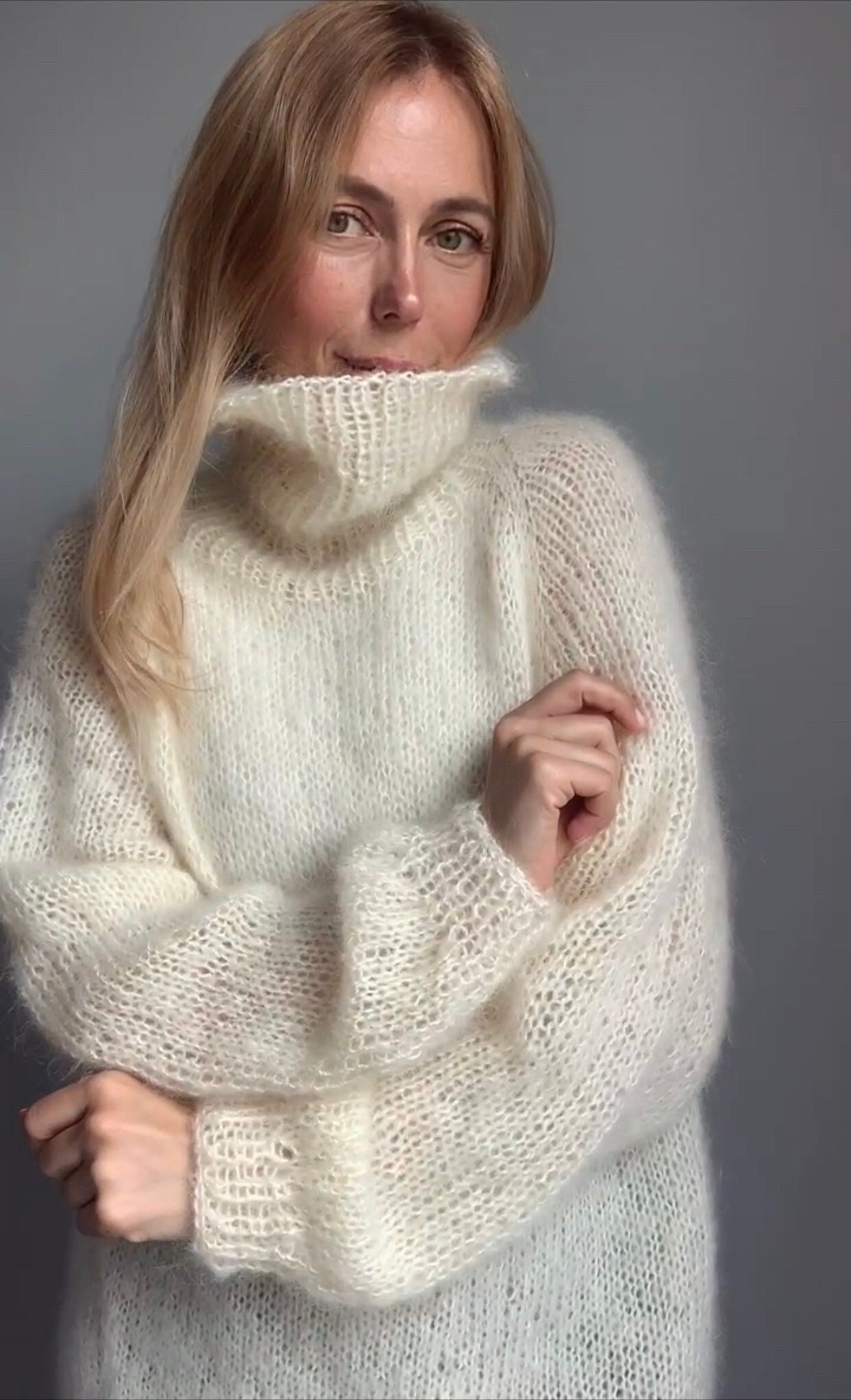 Creme Rollkragen Mohair Pullover, Weisser Pullover Strickwolle Handgestrickter Kuschelige Winter Wear Hand Gemacht Creme Rollkragen Mohair Pullover, Weisser Pullover Strickwolle Handgestrickter Kuschelige Winter Wear Hand Gemacht von MohairSweaterShop