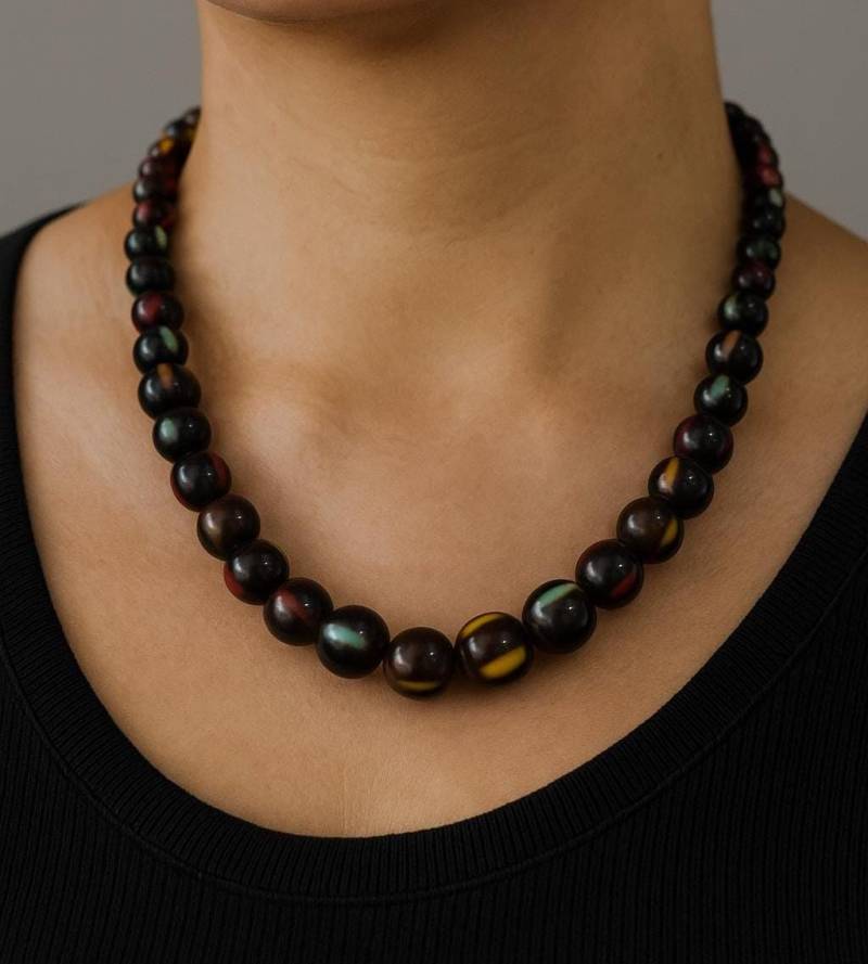 Retro Perlen Halskette | Handgemachter Statement Schmuck Bunte Glanzperlen Vintage Look Kette Geschenk Für Sie 67 cm Retro Perlen Halskette | Handgemachter Statement Schmuck Bunte Glanzperlen Vintage Look Kette Geschenk Für Sie 67 cm von MohiniHandicrafts