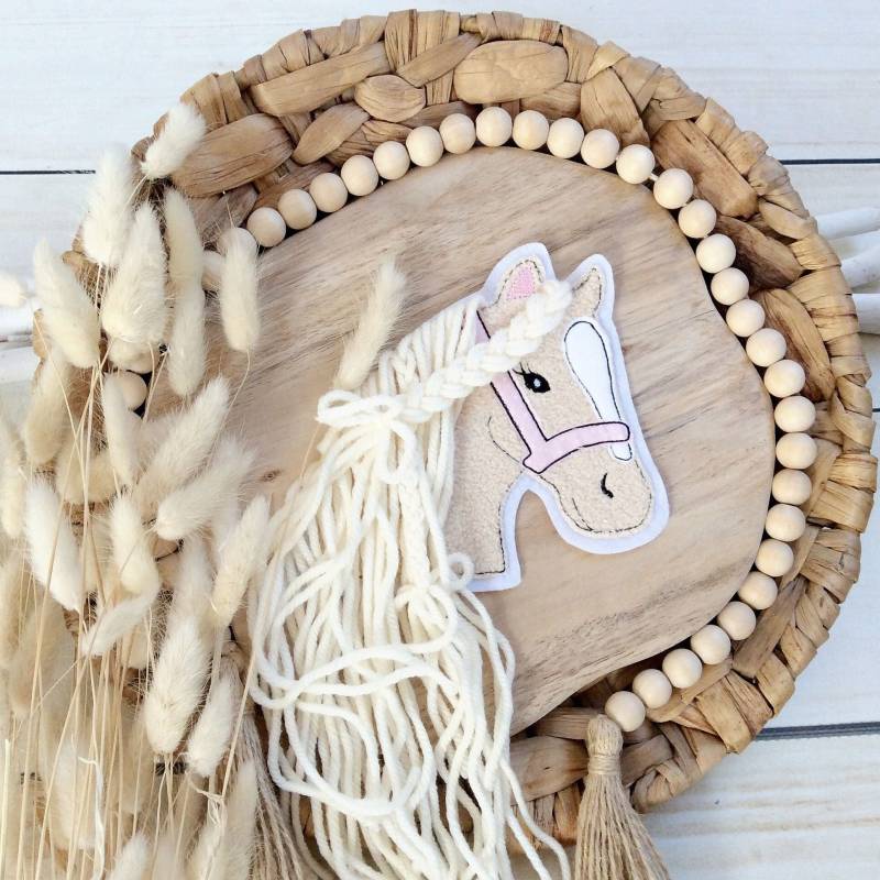 Applikation Aufnäher Button Für Schultüte Und Diy Flicken Patch Auf Filz Pferd Mit Mähne Pony von MohnblumesWelt