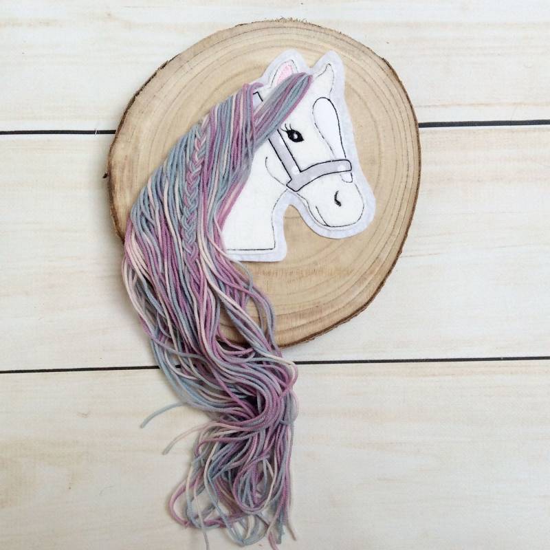 Applikation Aufnäher Button Schultüte Motiv Flicken Patch Auf Filz Pferd Mit Mähne Pony von MohnblumesWelt
