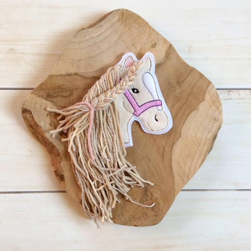 Applikation Aufnäher M Button Für Schultüte Und Diy Flicken Patch Auf Filz Pferd Mit Mähne Pony von MohnblumesWelt