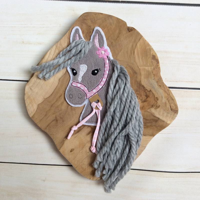 Applikation Aufnäher Pferd Mit Wollmähne Button Für Schultüte Flicken Patch Motiv Auf Filz Pony Mähne Und Halfter von MohnblumesWelt