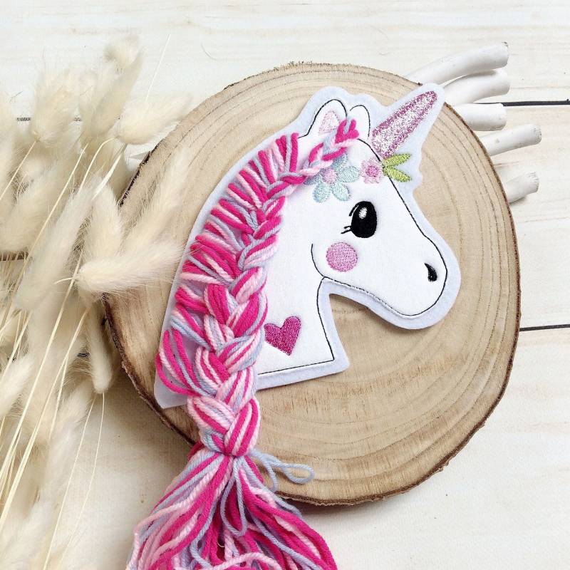Applikation Boho Einhorn Aufnäher Button Für Schultüte Flicken Patch Auf Filz Pferd Mit Mähne von MohnblumesWelt