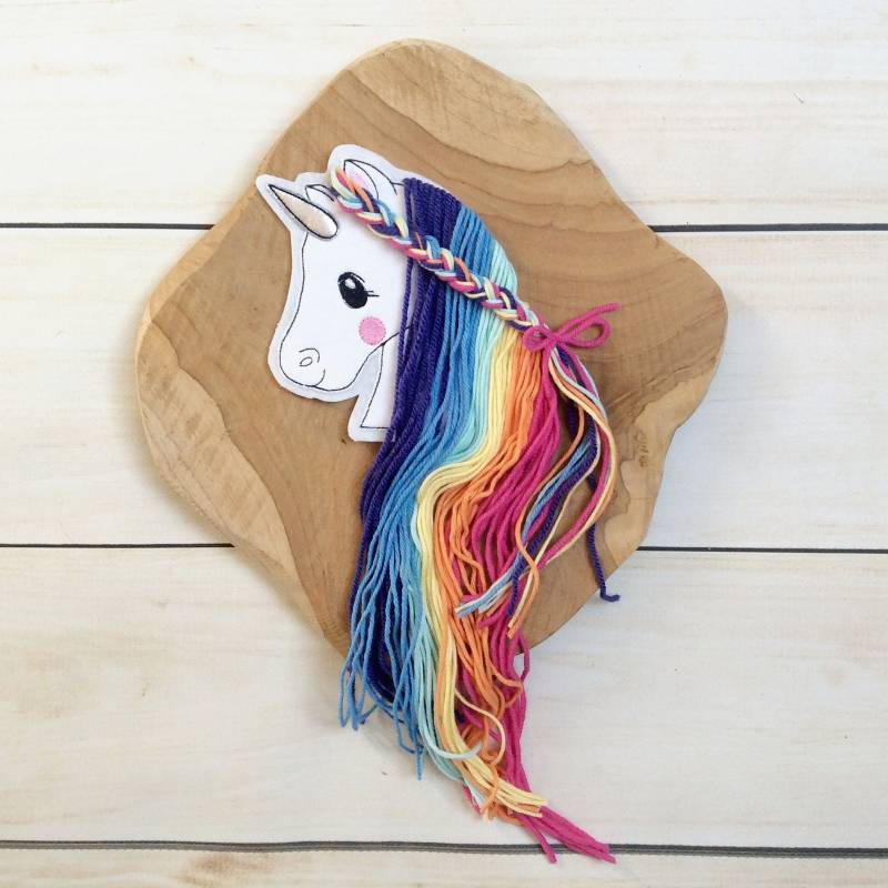 Applikation Einhorn Boho Aufnäher Button Für Schultüte Und Diy Flicken Patch Auf Filz Pferd Mit Mähne von MohnblumesWelt