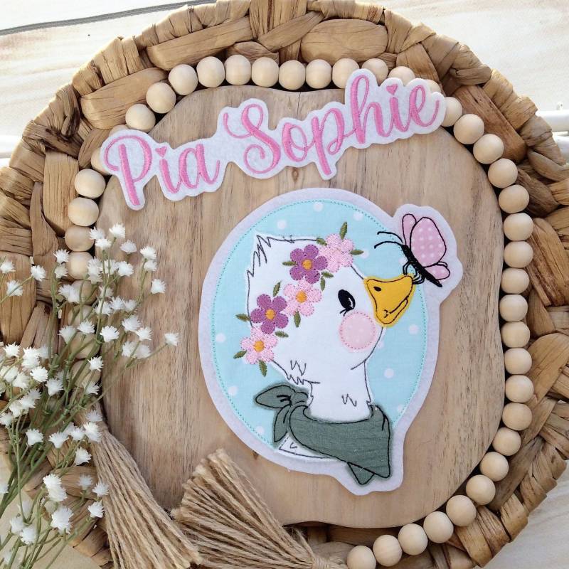 Applikation Pastell Boho Ente Mit Name Aufnäher Button Flicken Patch Auf Filz Entchen Blumen Für Schultüte Oder Diy Applikation Pastell Boho Ente Mit Name Aufnäher Button Flicken Patch Auf Filz Entchen Blumen Für Schultüte Oder Diy von MohnblumesWelt