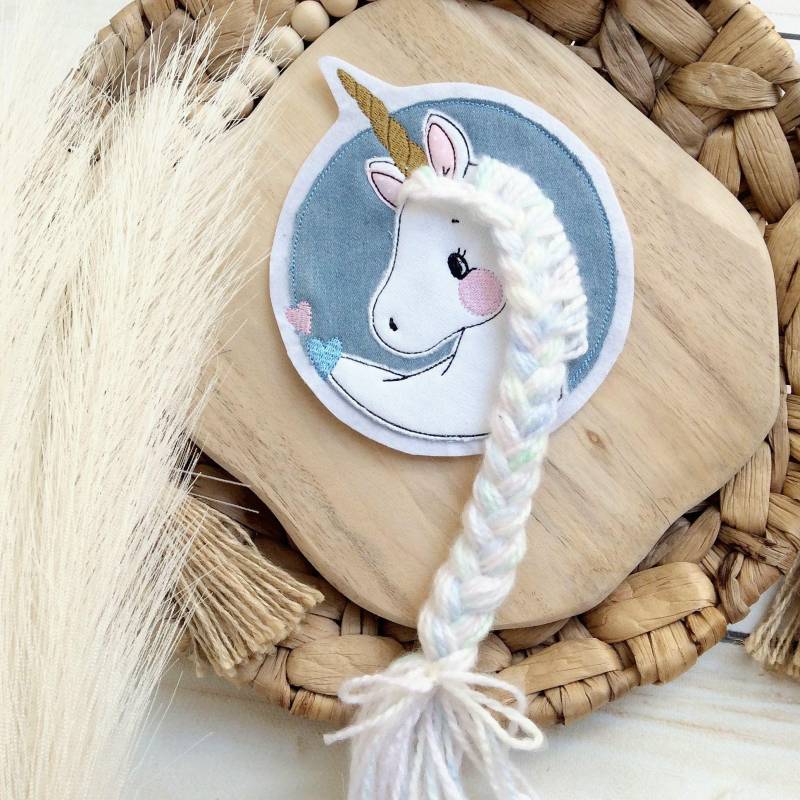 Applikation Pastell Einhorn Aufnäher Button Flicken Patch Auf Filz Pferd Mit Mähne Für Schultüte Oder Diy von MohnblumesWelt