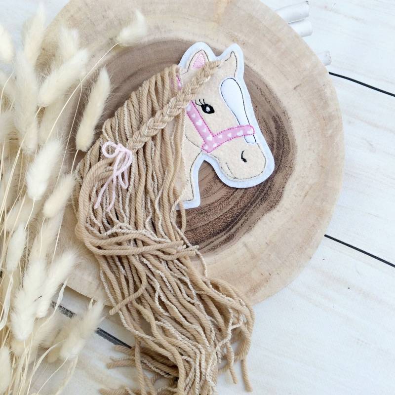 Applikation Pferdekopf Aufnäher Button Für Schultüte Flicken Patch Motiv Auf Filz Pferd Mit Mähne Pony Mädchen von MohnblumesWelt