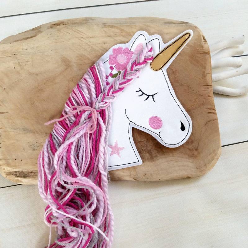 L Applikation Boho Einhorn Aufnäher Button Für Schultüte Flicken Patch Auf Filz Pferd Mit Mähne von MohnblumesWelt