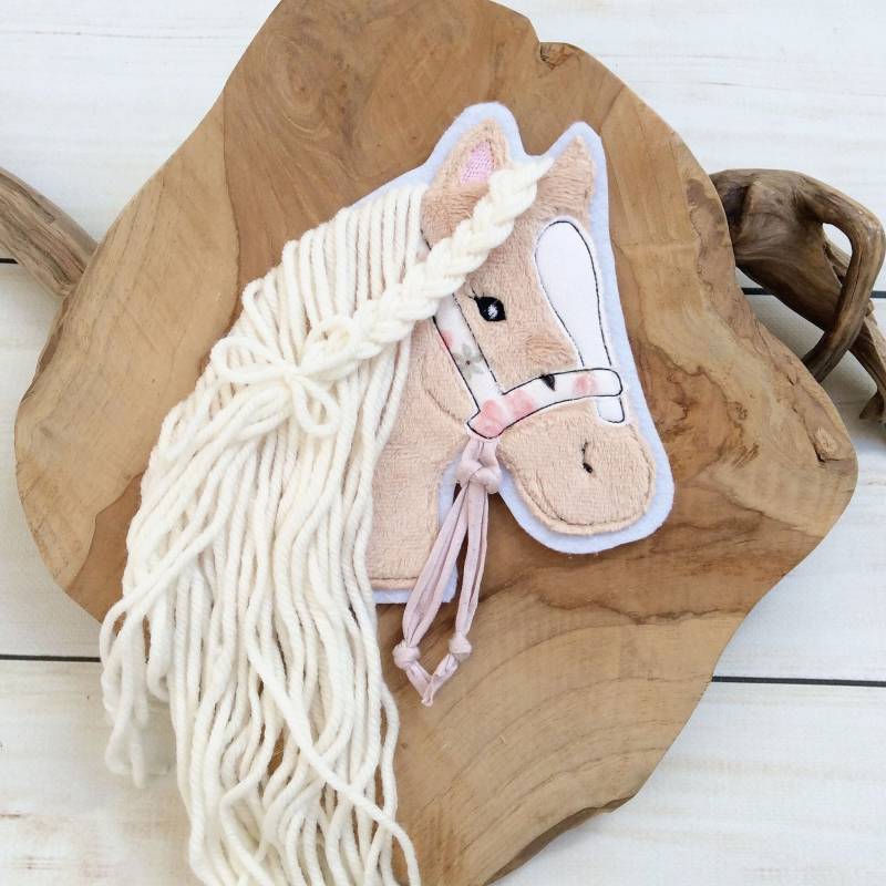 L Applikation Groß Pferdekopf Aus Plüsch Aufnäher Button Für Schultüte Patch Auf Filz Pferd Mit Mähne Pony Mädchen von MohnblumesWelt