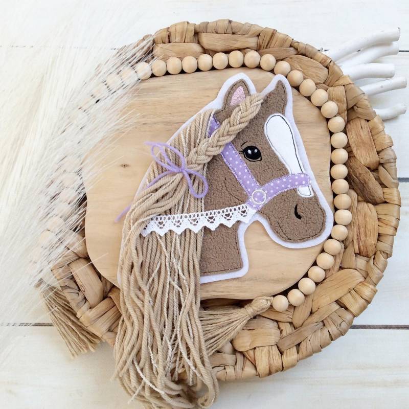 L Applikation Pferd Pferdekopf Aufnäher Button Patch Auf Filz Mit Mähne von MohnblumesWelt