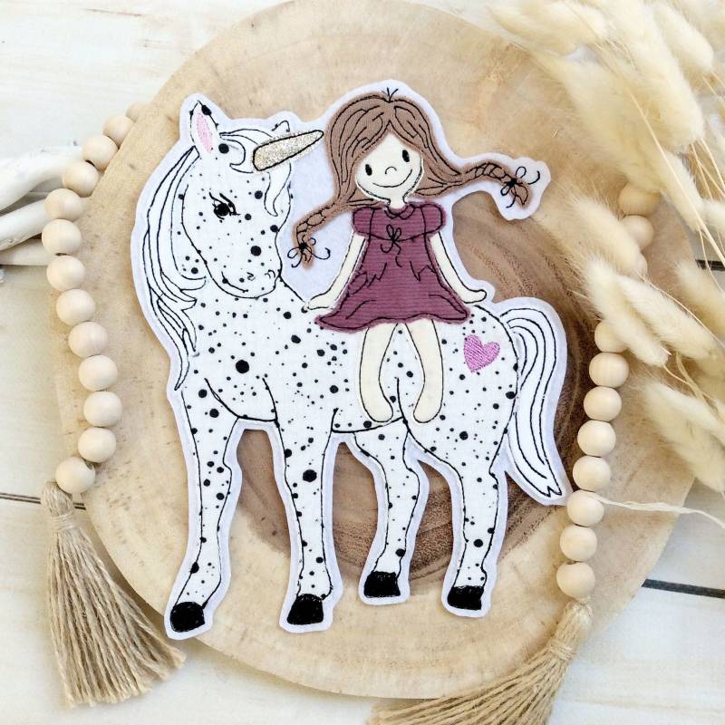 L Mega Applikation Einhorn Pferd Pferdebutton Mädchen Aufnäher Button Für Diy Oder Schultüte von MohnblumesWelt