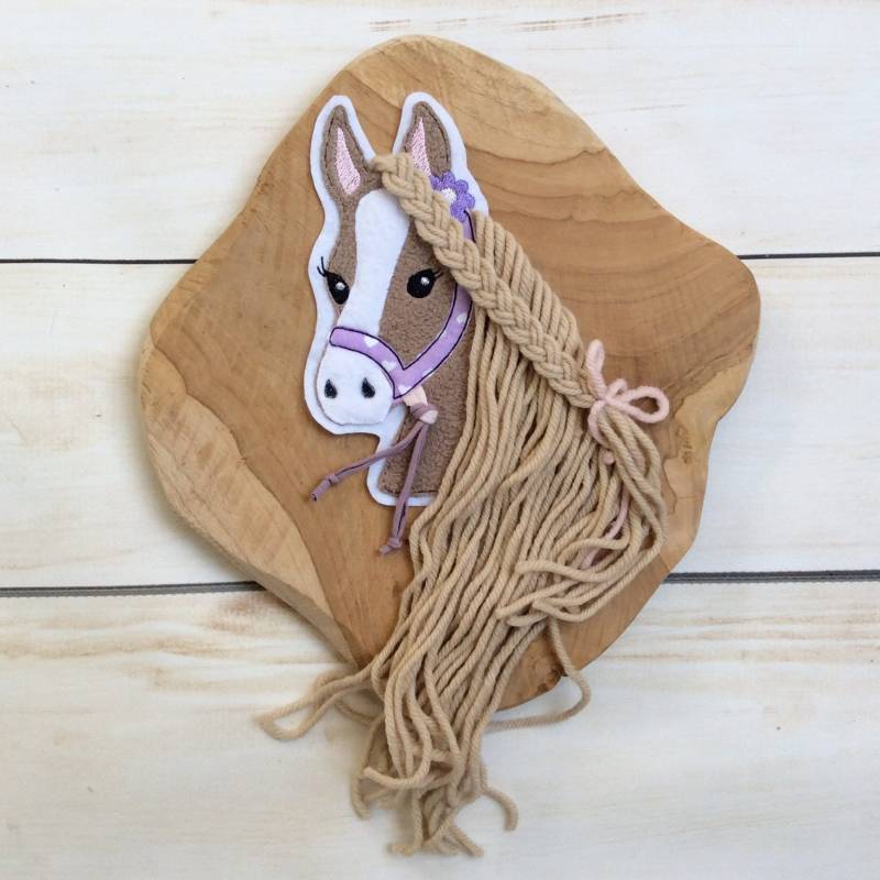 Pferde Applikation Aufnäher Button Für Schultüte Patch Motiv Auf Filz Pferd Mit Mähne Pony von MohnblumesWelt