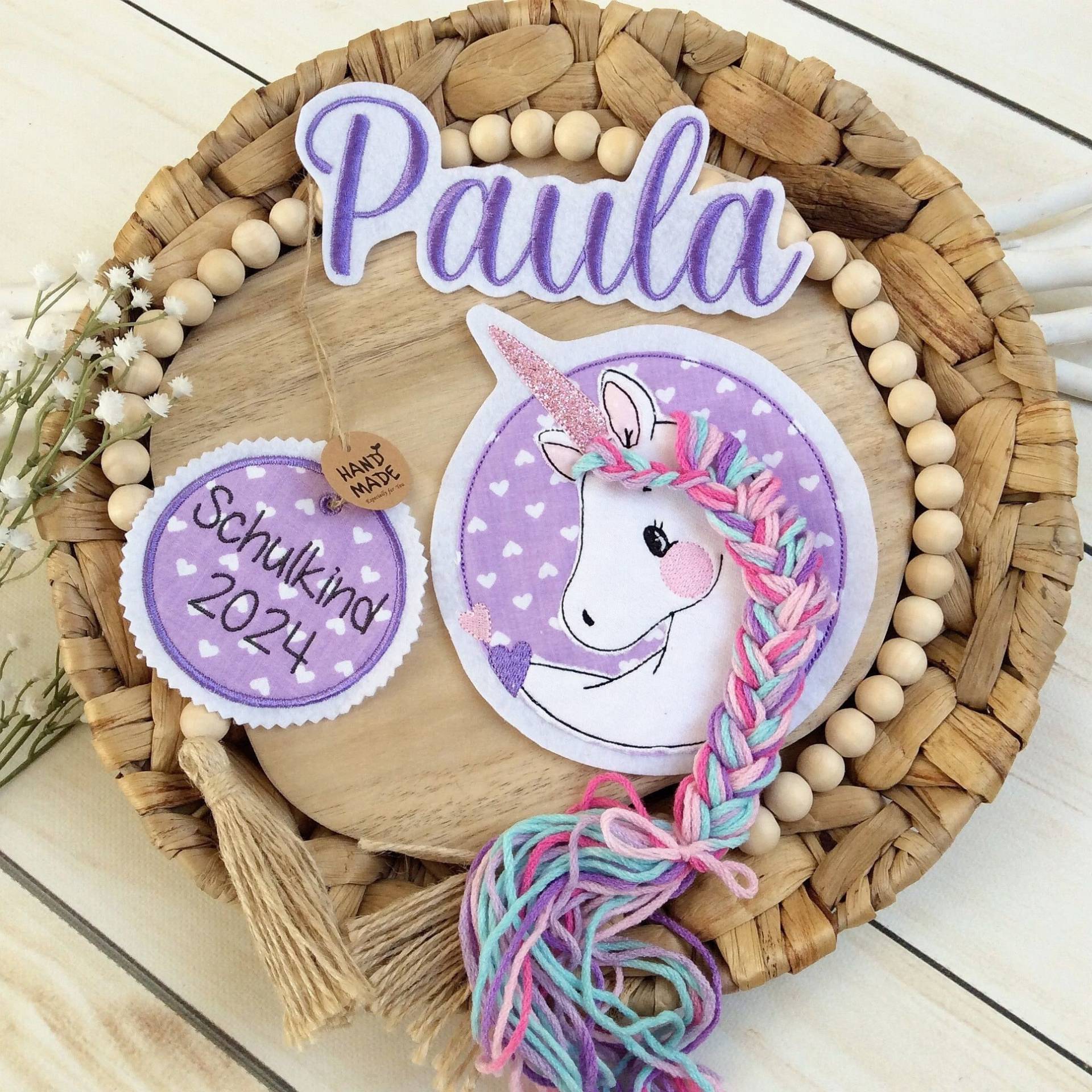 Set 3 - Teilig Applikation Einhorn Anhänger "Schulkind" Inkl. Wunschname Aufnäher Für Schultüte Oder Diy 3D Pferd Mit Mähne Set 3 - Teilig Applikation Einhorn Anhänger "Schulkind" Inkl. Wunschname Aufnäher Für Schultüte Oder Diy 3D Pferd Mit Mähne von MohnblumesWelt
