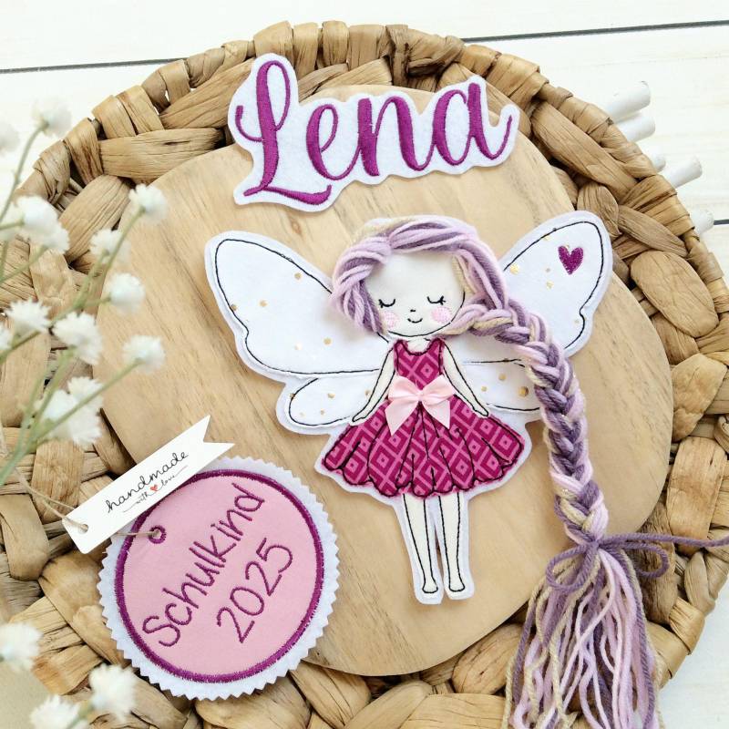 Set Applikation Fee Glitzer Mit Anhänger "Schulkind 2026" Für Schultüte Inkl. Name von MohnblumesWelt