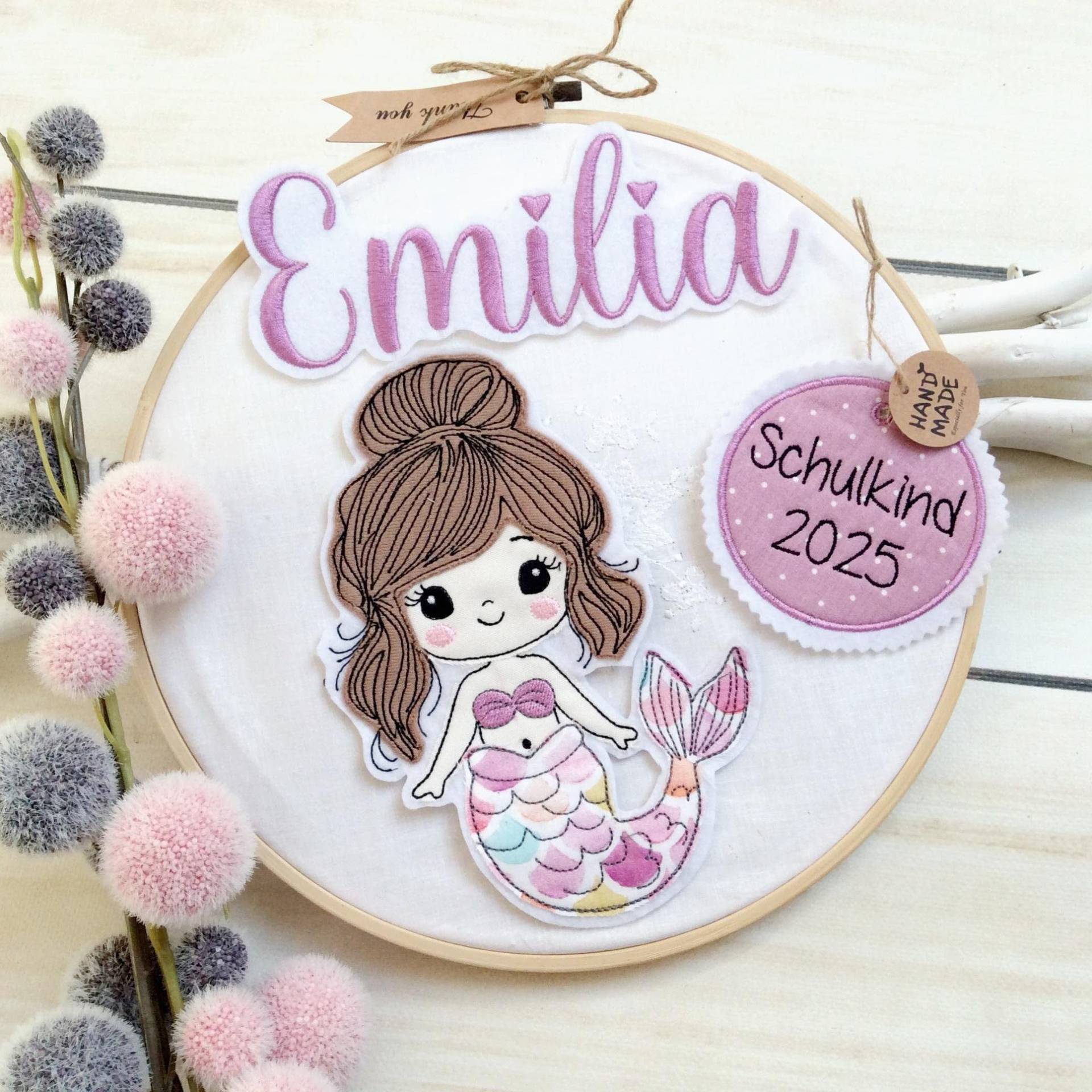 Set Applikation Nixe Meerjungfrau Glitzer Mit Anhänger "Schulkind 2026" Für Schultüte Inkl. Name Set Applikation Nixe Meerjungfrau Glitzer Mit Anhänger "Schulkind 2026" Für Schultüte Inkl. Name von MohnblumesWelt