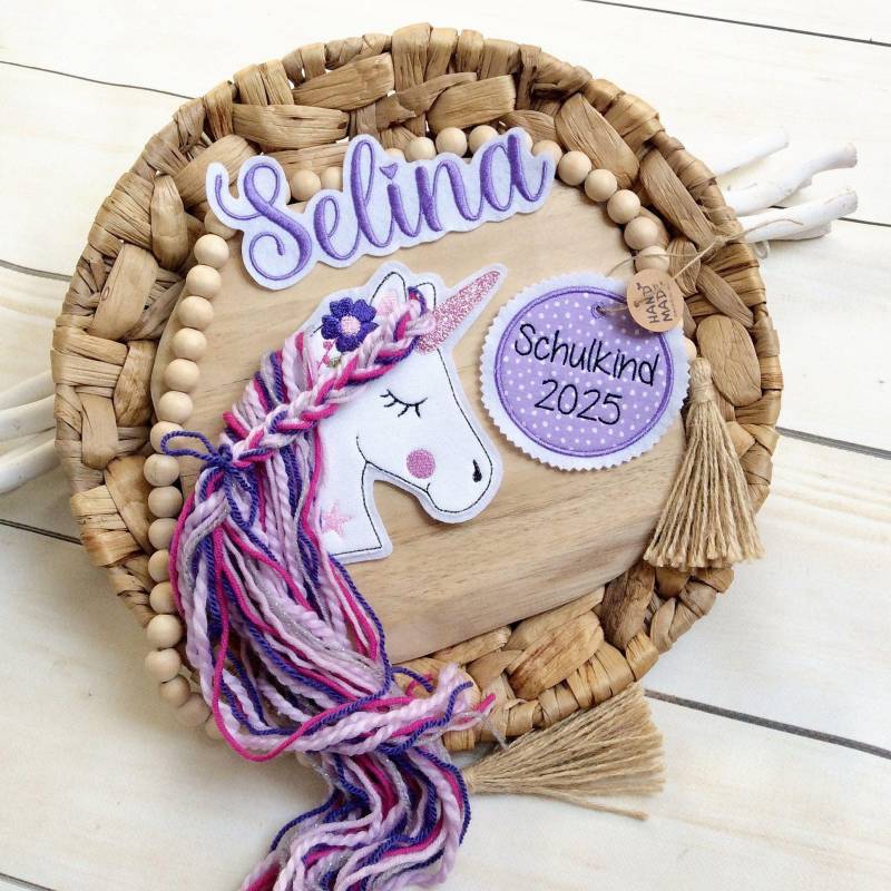 Set L Applikation 3D Einhorn Glitzer Mit Name Und Aufnäher Button Schultüte Für Diy Auf Filz Wollhaare von MohnblumesWelt