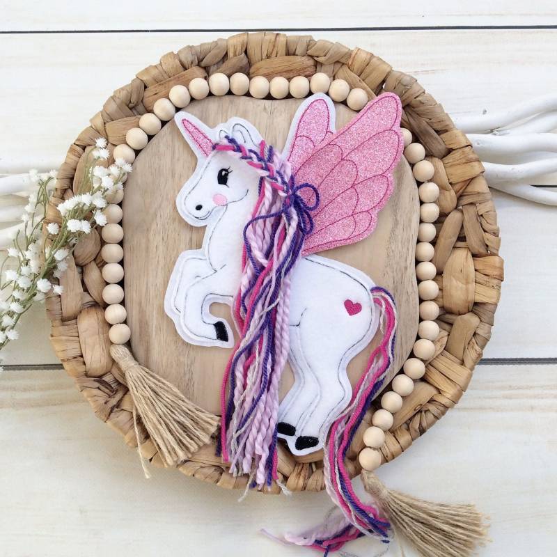 xl 3D Applikation Einhorn Pegasus Aus Plüsch Aufnäher Button Für Schultüte Patch Auf Filz Alicorn Pferd Mit Mähne von MohnblumesWelt