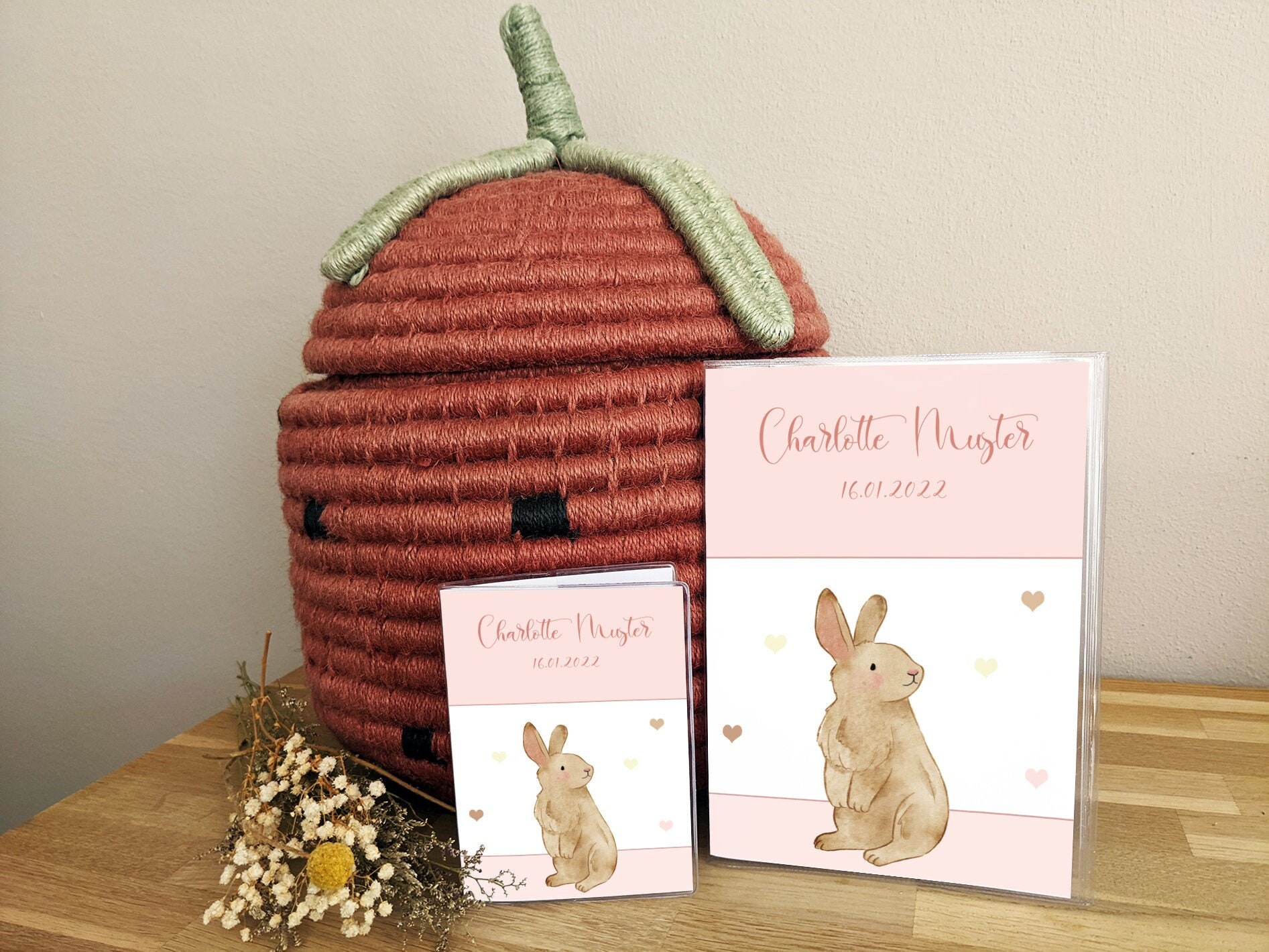 U-Heft Und Impfpass Hüllen Set - Hase | Hülle Für Untersuchungsheft Impfpassausweis Schutzhülle von MohnkornTwins