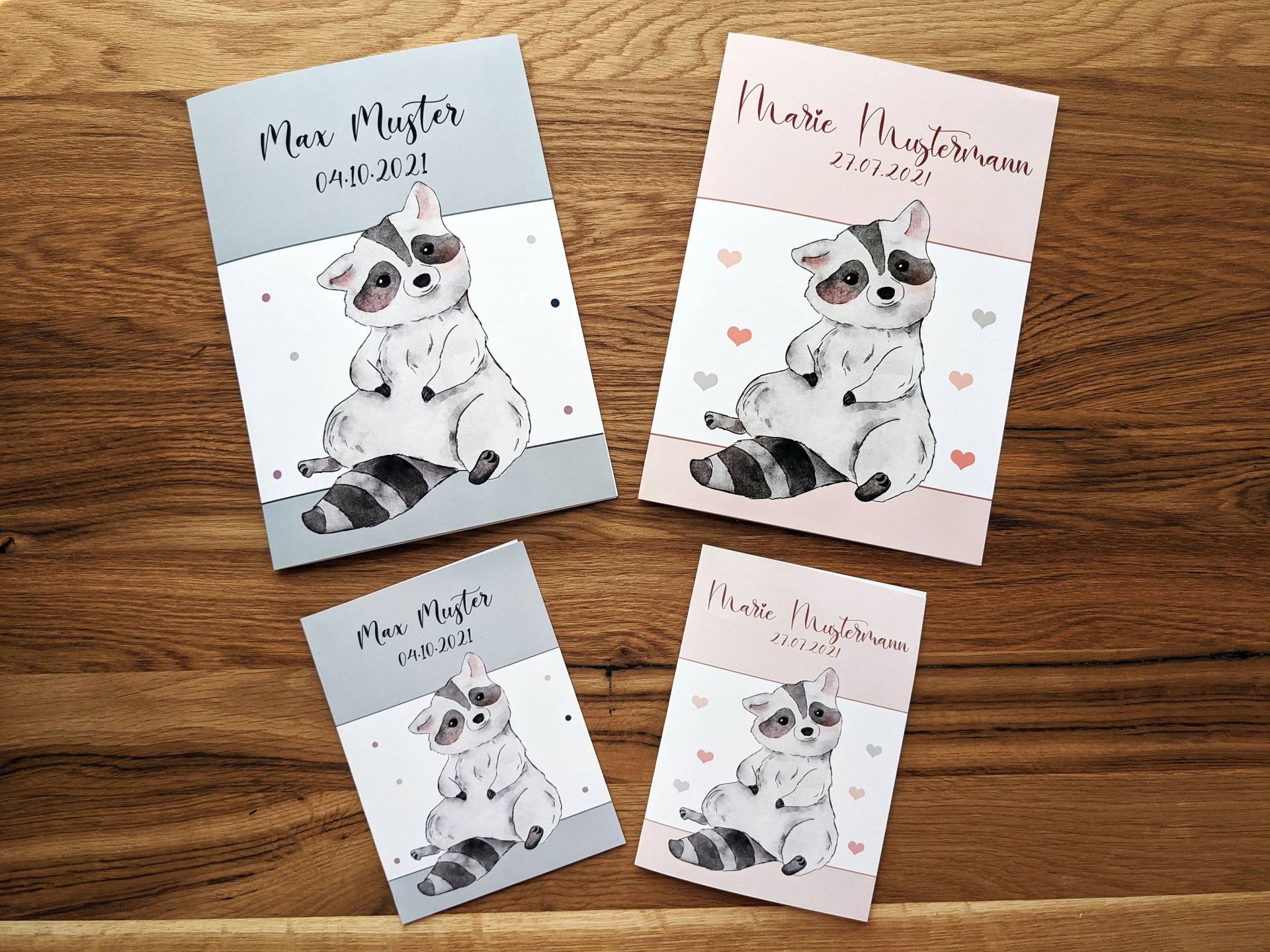 U-Heft Und Impfpass Hüllen Set - Waschbär | Hülle Für Untersuchungsheft Impfpassausweis Schutzhülle von MohnkornTwins