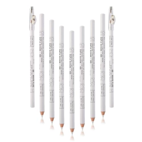 Moi Profesional Packung mit 36 weißen Buntstiften, Verwendung für Eyeliner oder zum Markieren von Esp. Laser 00 - White Pure - lang mit Anspitzer M·O·I Professional 1900 g von Moi Profesional