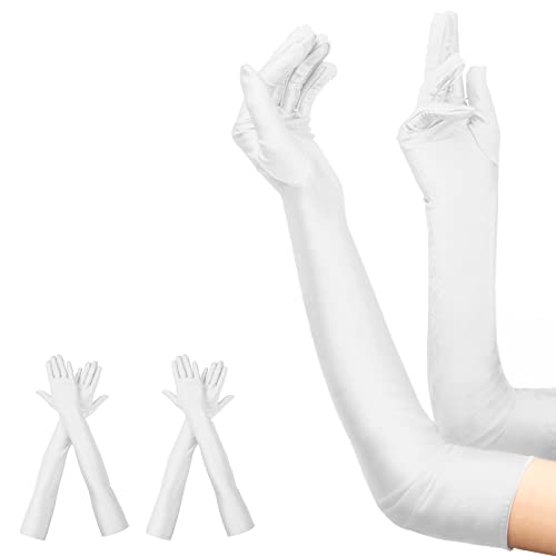 Moicainy 2 Stück lange handschuhe damen,handschuhe damen lang,handschuhe lang,satin handschuhe von Moicainy