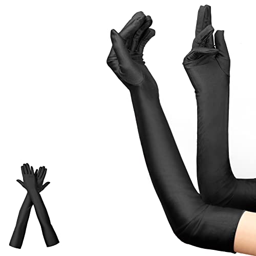 Moicainy lange handschuhe damen,handschuhe damen lang,handschuhe lang,satin handschuhe lang schwarz,schwarze lange handschuhe von Moicainy