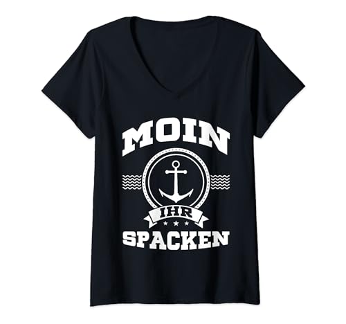 Damen Moin Ihr Spacken T-Shirt mit V-Ausschnitt von Moin Ihr Spacken