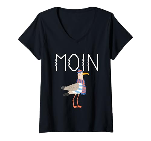 Damen Moin Moin Seemann Meeresgruß - Ahoi, Seemann Lustig T-Shirt mit V-Ausschnitt Damen Moin Moin Seemann Meeresgruß - Ahoi, Seemann Lustig T-Shirt mit V-Ausschnitt von Moin Moin Seemann Funny Tee