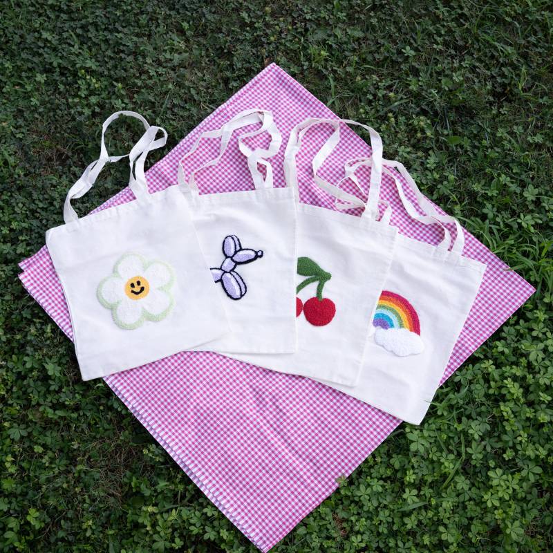 Baumwolltasche 35x40 | Punch Nadel Bestickt Tasche Umweltfreundliche Wiederverwendbare Umhängetasche Einzigartiges Handgemachtes Geschenk von MoinCraftsCo