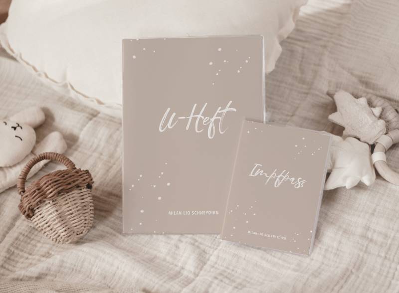 Set U-Heft Und Impfpass Personalisiert "Lio" in Beige, Bitte Produktdetails Lesen von MoinMagda