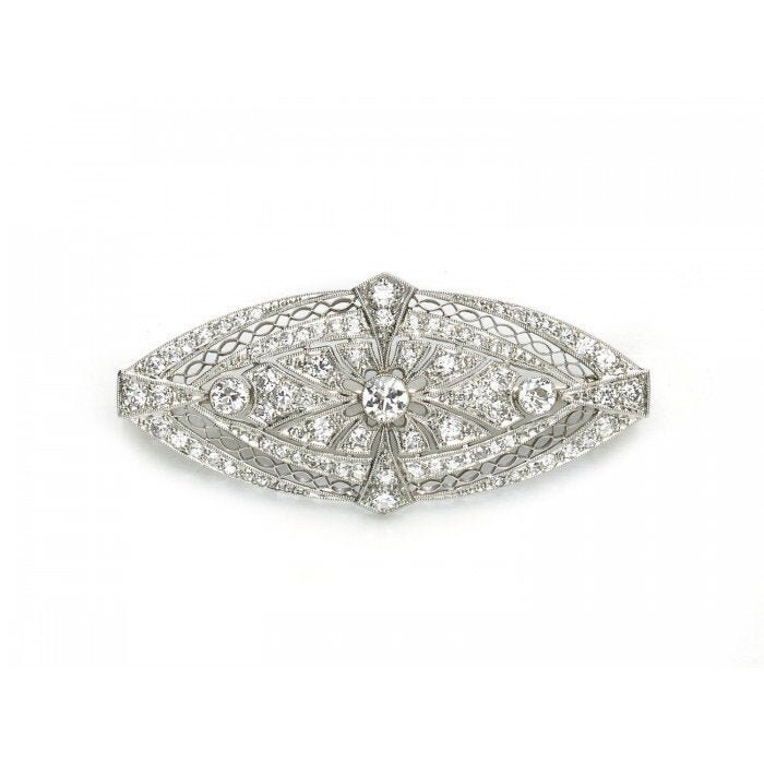 Art Deco Diamant & Platin Brosche | Um 1925 von MoiraFineJewellery