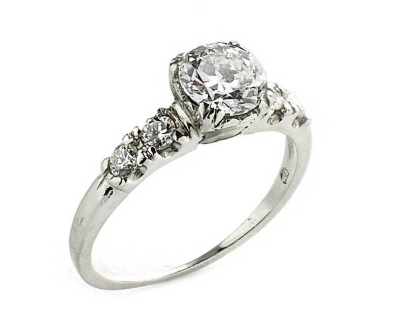 Vintage-Diamant - Und Platinring Im Altschliff, 0, 75 Ct E Vs1 von MoiraFineJewellery
