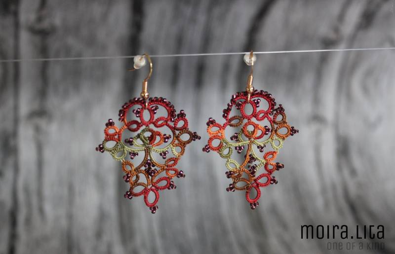 Anna Tatting Lace Ohrringe Herbstlich Anna Tatting Lace Ohrringe Herbstlich von MoiraLita