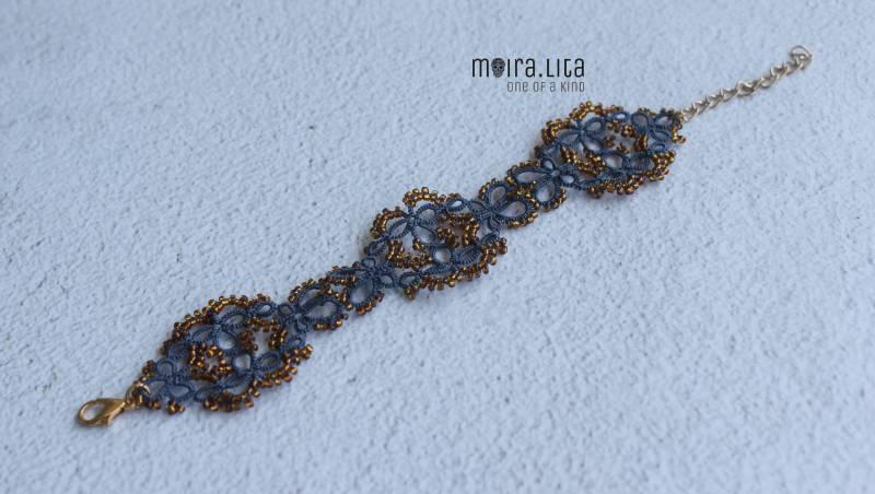 Cara Tatting Lace Armband Blau Cara Tatting Lace Armband Blau von MoiraLita