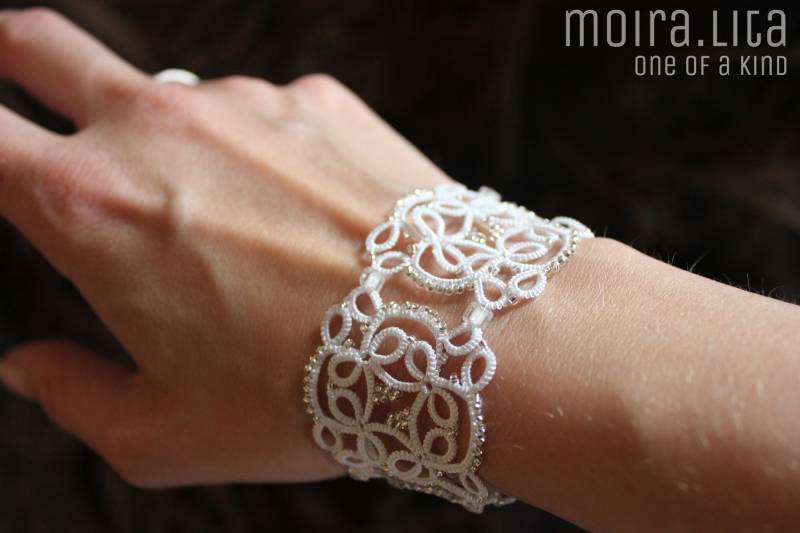 Lilli Tatted Lace Armband Weiß Lilli Tatted Lace Armband Weiß von MoiraLita