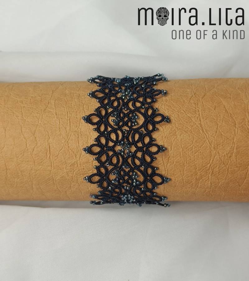 Tatting Armband Blau Spitze Tatting Armband Blau Spitze von MoiraLita