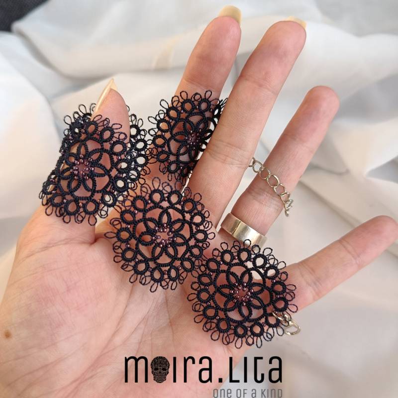 Tatting Armband Spitze Boho Blau Lila Tatting Armband Spitze Boho Blau Lila von MoiraLita