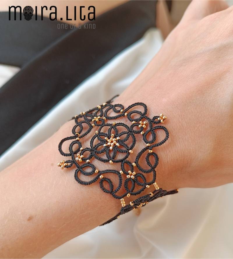 Vintage Armband Schwarz Gold Vintage Armband Schwarz Gold von MoiraLita