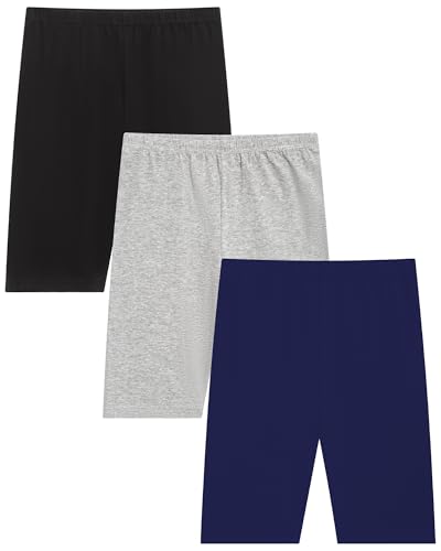 Moitiy Radlerhose Mädchen Kinder Leggings Kurze Hose Mädchen Turnhose Kruz Sport Shorts Hosen Sporthose Sommerhose Baumwolle Sportleggings 7-8 Jahre 3 Paar von Moitiy