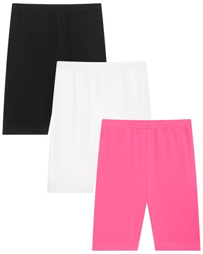 Moitiy Radlerhose Mädchen Kinder Leggings Kurze Hose Mädchen Turnhose Kruz Sport Shorts Hosen Sporthose Sommerhose Baumwolle Sportleggings 7-8 Jahre 3 Paar von Moitiy