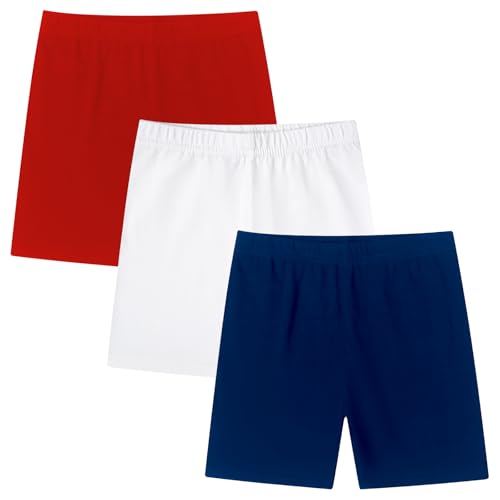 Moitiy Radlerhose Kinder Kruze Hosen Mädchen Sporthose Kruz Shorts Leggings Hose Sport Shorts Mädchen Baumwolle Sommerhose 7-8 Jahre 3 Paar von Moitiy