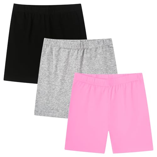 Moitiy Radlerhose Kinder Kruze Hosen Mädchen Sporthose Kruz Shorts Leggings Hose Sport Shorts Mädchen Baumwolle Sommerhose 7-8 Jahre 3 Paar von Moitiy