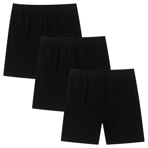 Moitiy Radlerhose Kinder Kruze Hosen Mädchen Sporthose Kruz Shorts Leggings Hose Sport Shorts Mädchen Baumwolle Sommerhose 9-10 Jahre 3 Paar von Moitiy
