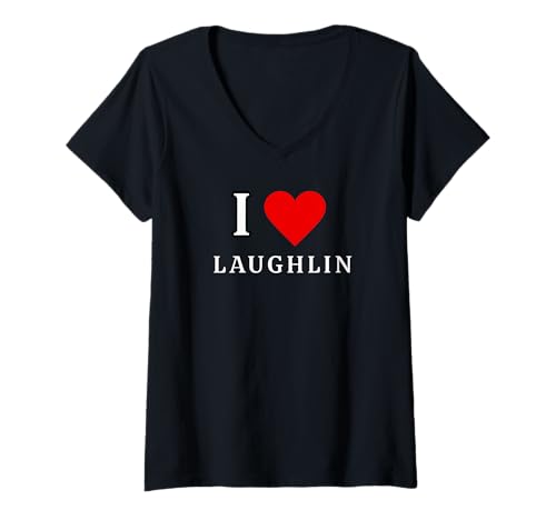 Damen Ich Liebe Laughlin Nevada T-Shirt mit V-Ausschnitt Damen Ich Liebe Laughlin Nevada T-Shirt mit V-Ausschnitt von Mojave Trading Post