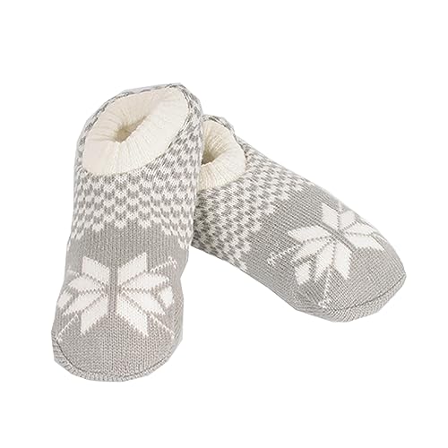 Mojawo Da Kuschelschuh Ballerina Hausschuh Pantoffel Slipper Eiskristall Sherpa Futter Antirutschnoppen Gr 35-38 von Mojawo